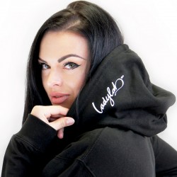 Ladylab Mikina voľná s kapucňou - BLACK